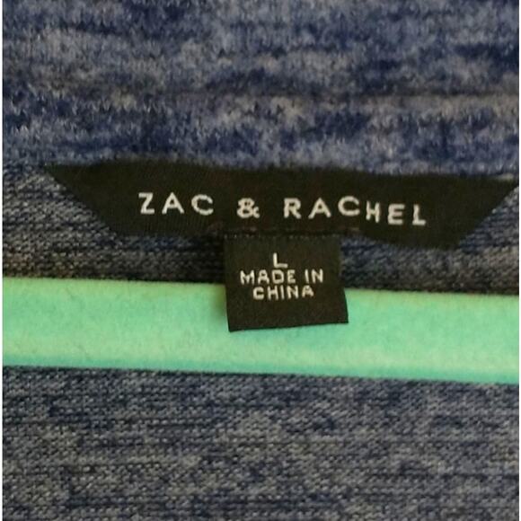 Zac and Rachel Sweatshirt Women's Sz L Blue Sdjustable Sleeve Pullover - Picture 2 of 11